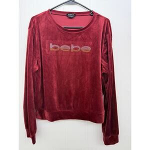 Velour Rhinestones Bebe Sweatshirt